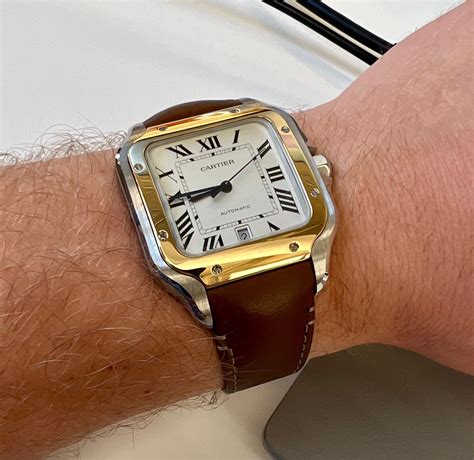 cartier santos large two tone
